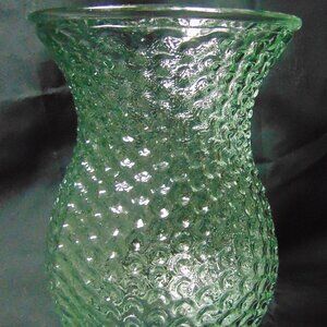 Vintage Bubble Glass Vase with indented circles throughout, 7.5 in tall
